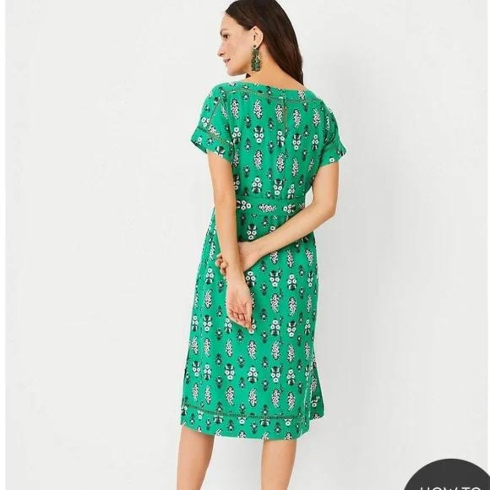 Ann Taylor Floral Cutout Linen Blend Shift Dress New - Picture 2 of 2